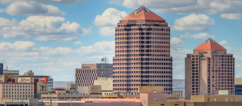 View of buildings in downtown Albuquerque
