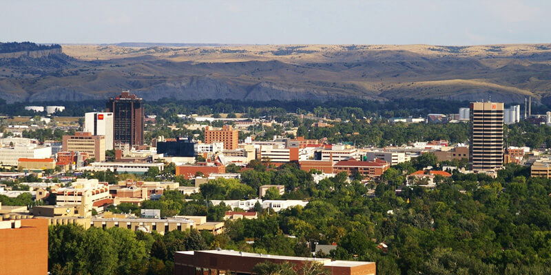 View of Billings, MT and surrounding mountains