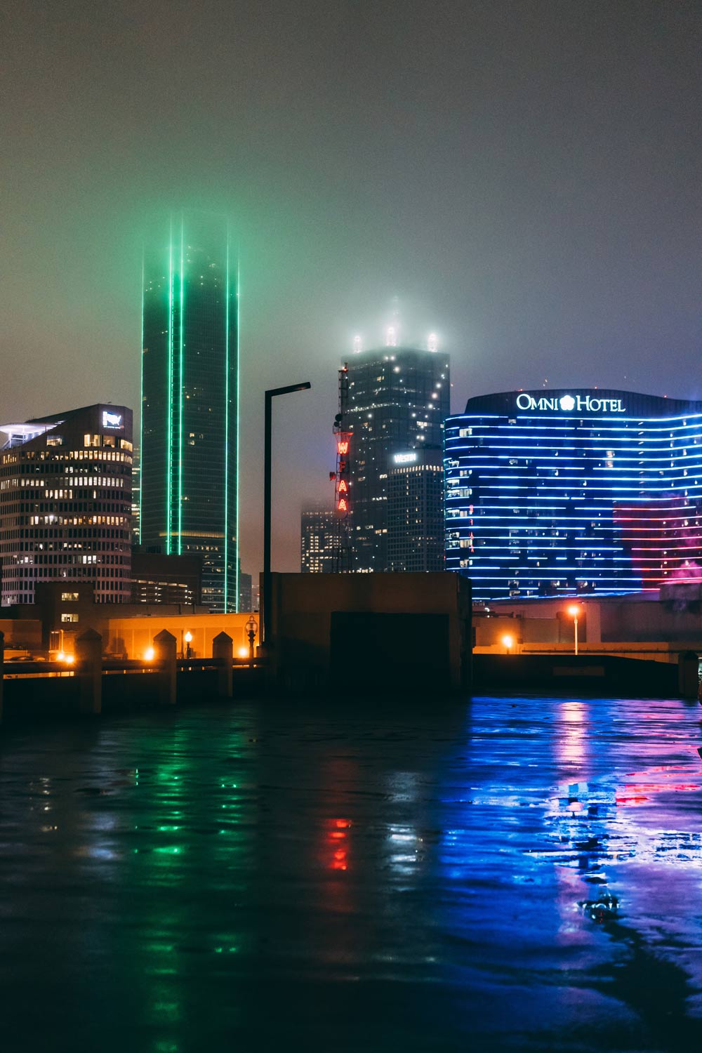 The lights of Dallas at night