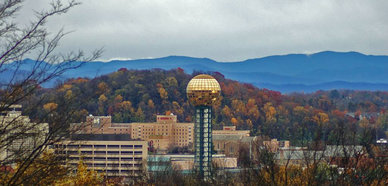 Fall colors over Knoxville, TN