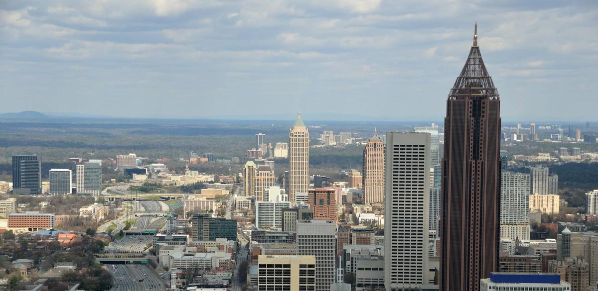 Beautiful view of Atlanta's skyscrapers