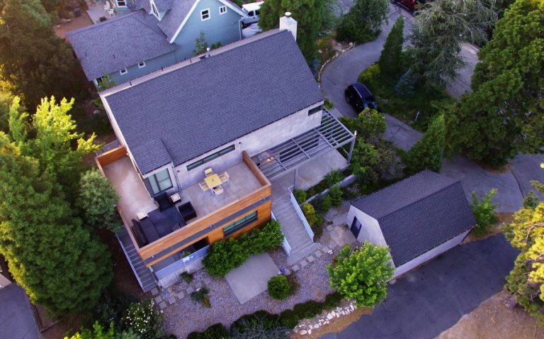 drone view of an investment property home