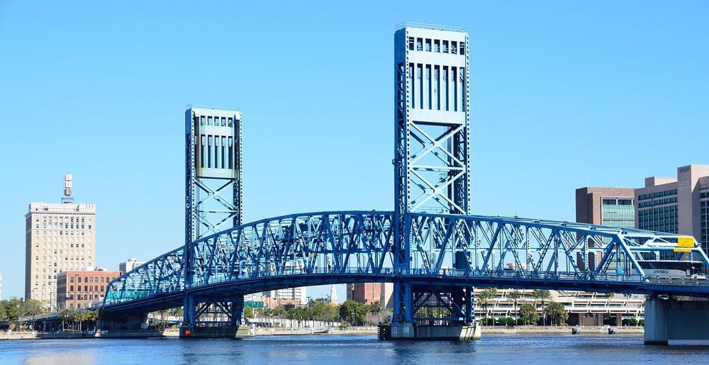 Jacksonville bridge with seagulls