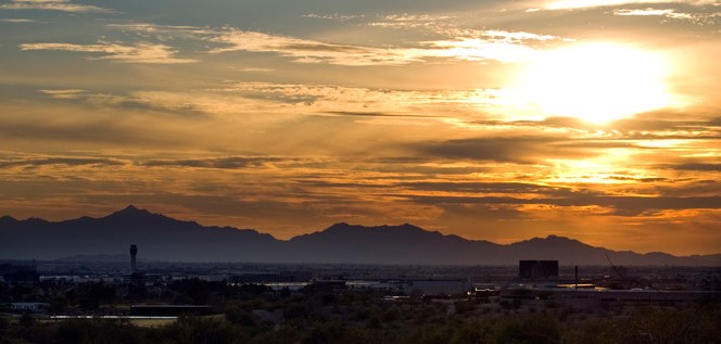Desert sunset over Phoenix, AZ