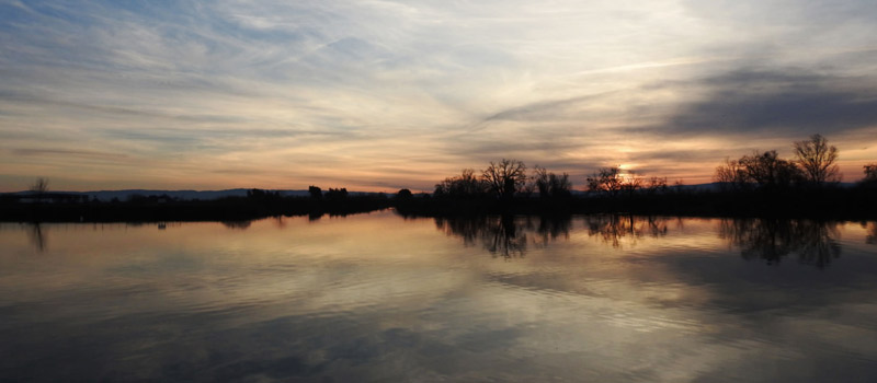 Stockton's Deep Water Channel at sunset